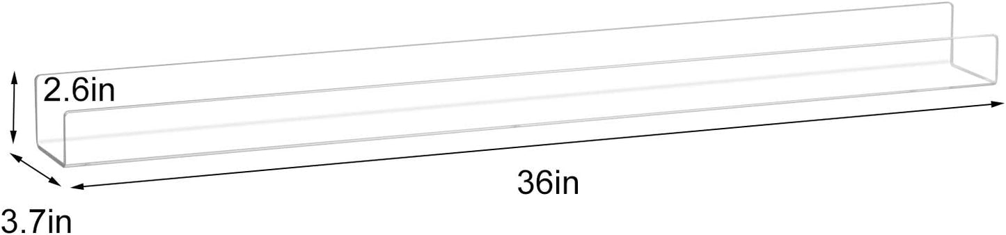 NIUBEE 36" Acrylic Floating Nursery Kids Bookshelf Wall Shelf 4 Packs | Premium Acrylic 50% Thicker with Screwdriver