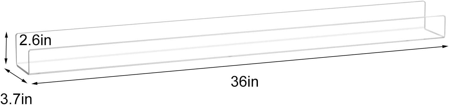 NIUBEE 36" Acrylic Floating Nursery Kids Bookshelf Wall Shelf 4 Packs | Premium Acrylic 50% Thicker with Screwdriver