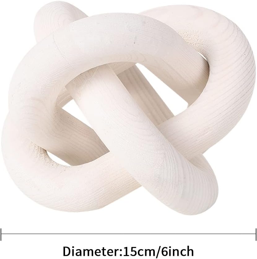 Wood Knot Chain Link Decor / White