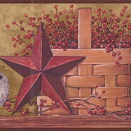 Pre-Pasted Wallpaper Border / Red Pattern
