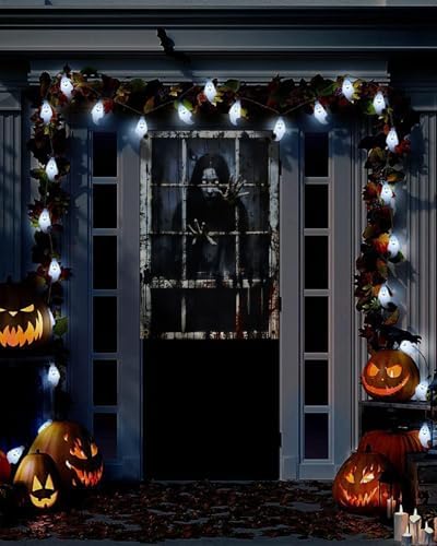 Yigney 2 Pcs Scary Halloween Window Decorations Female Ghost Window Cover