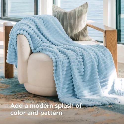 Bedsure Soft Twin XL Blanket for Bed Dorm Light Blue 66"x90"