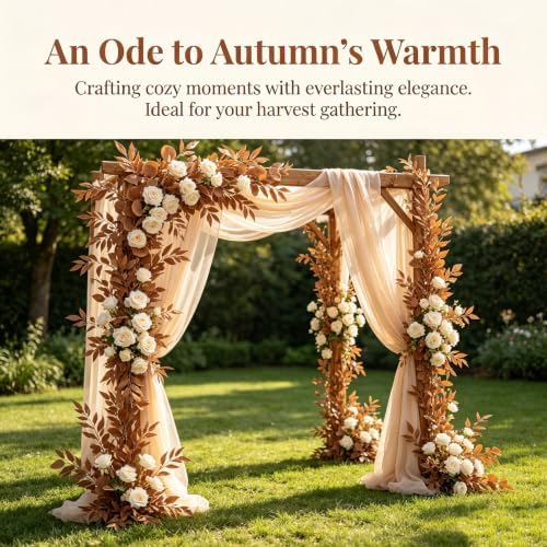GREENTIME 1Pack 6.5Ft Fall Artificial Eucalyptus Garland with Willow Leaves