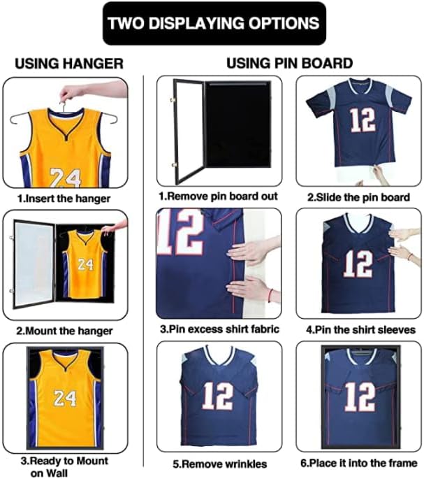 Zmiky Jersey Frame Shadow Box Sports Jersey Frame for Basketball jeseys 4pc | shatterproof acrylic,anti-theft