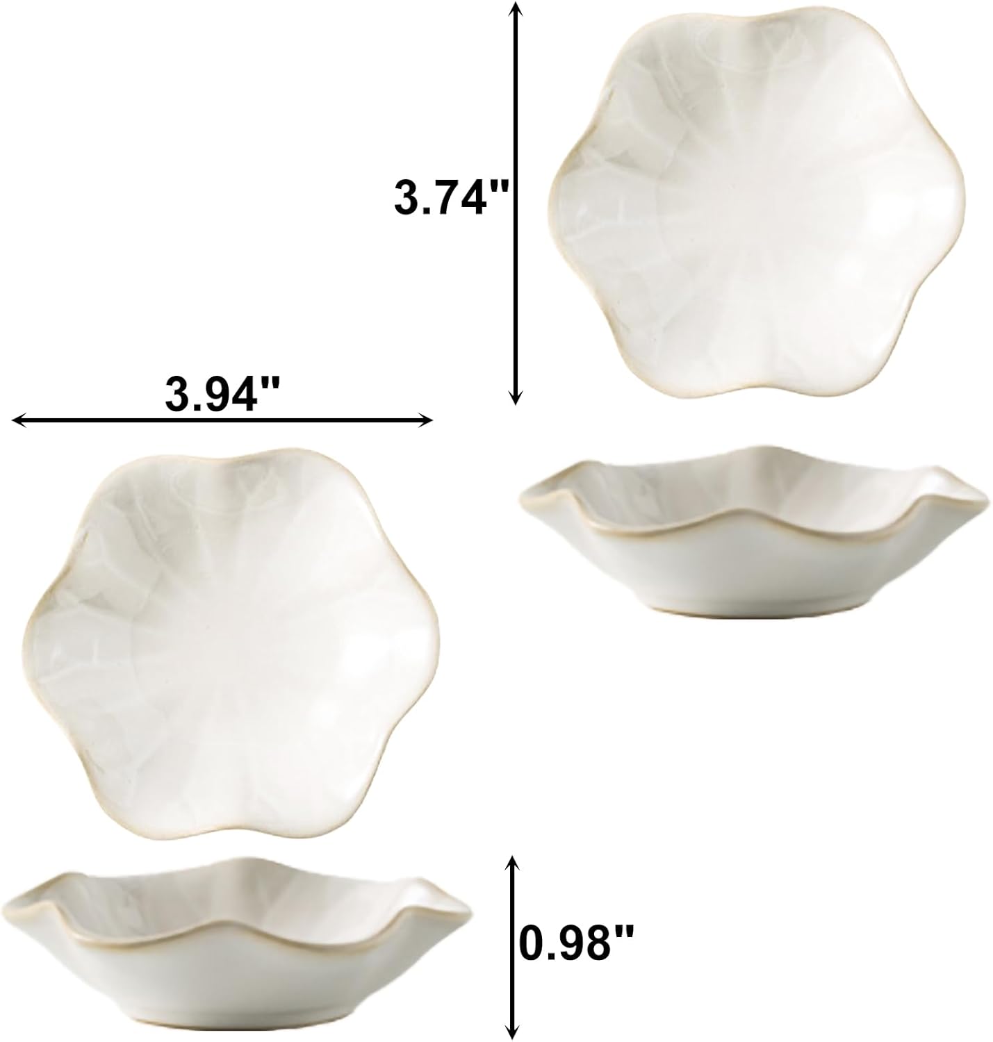 Lotus Leaf Shape Ring Holder Necklace Dish / White & White / Set of 2