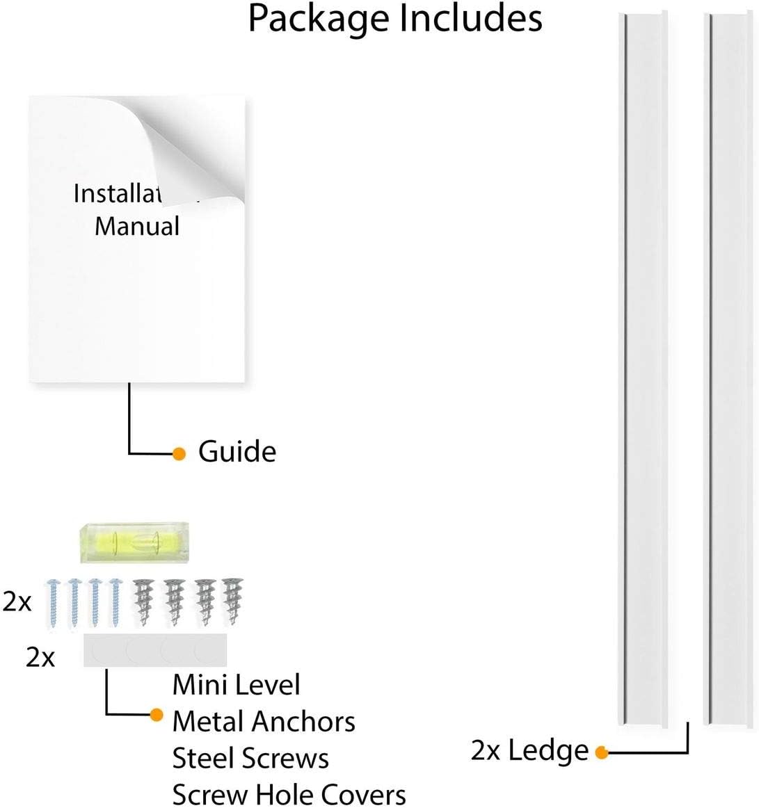 Wallniture Denver White Picture Ledge 72" Floating Shelves for Wall, Bookshelf for Living Room, Bedroom and Nursery