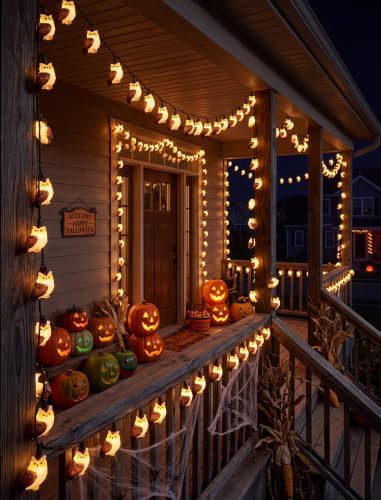 12FT Halloween Owl String Lights, 20L LED Plug in Owl Lights