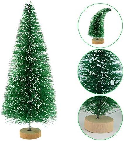 Yookat 51Pcs Mini Pine Trees Bottle Brush Trees Deer Boxes