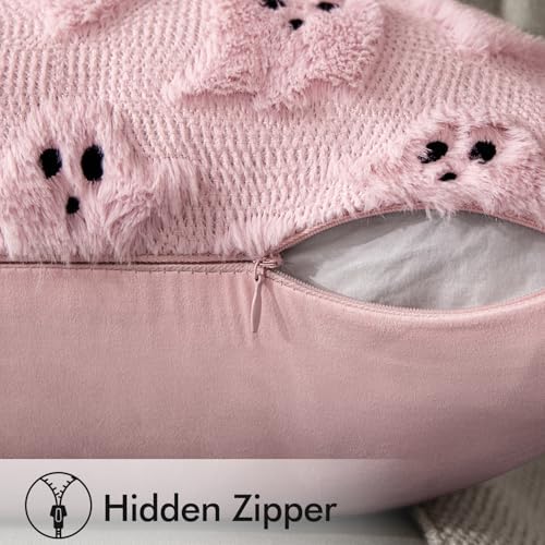 MIULEE Pink Halloween Pillow Covers Cute Ghost Decor Set of 2 16x16