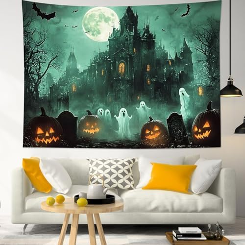 HVEST Horror Halloween Tapestry Wall Hanging for Bedroom,70.9L x 92.5W Inch