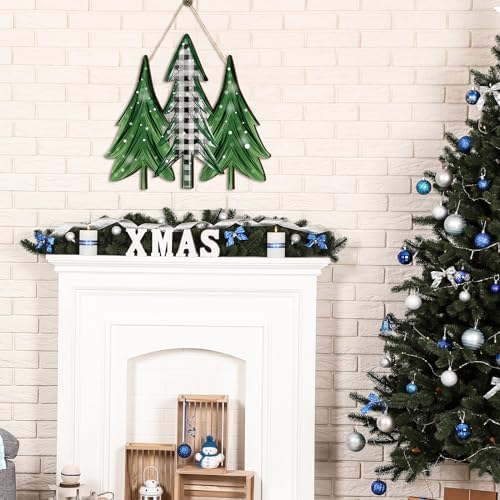 Boao Christmas Tree Door Decor Christmas Wooden Sign Door Hanger