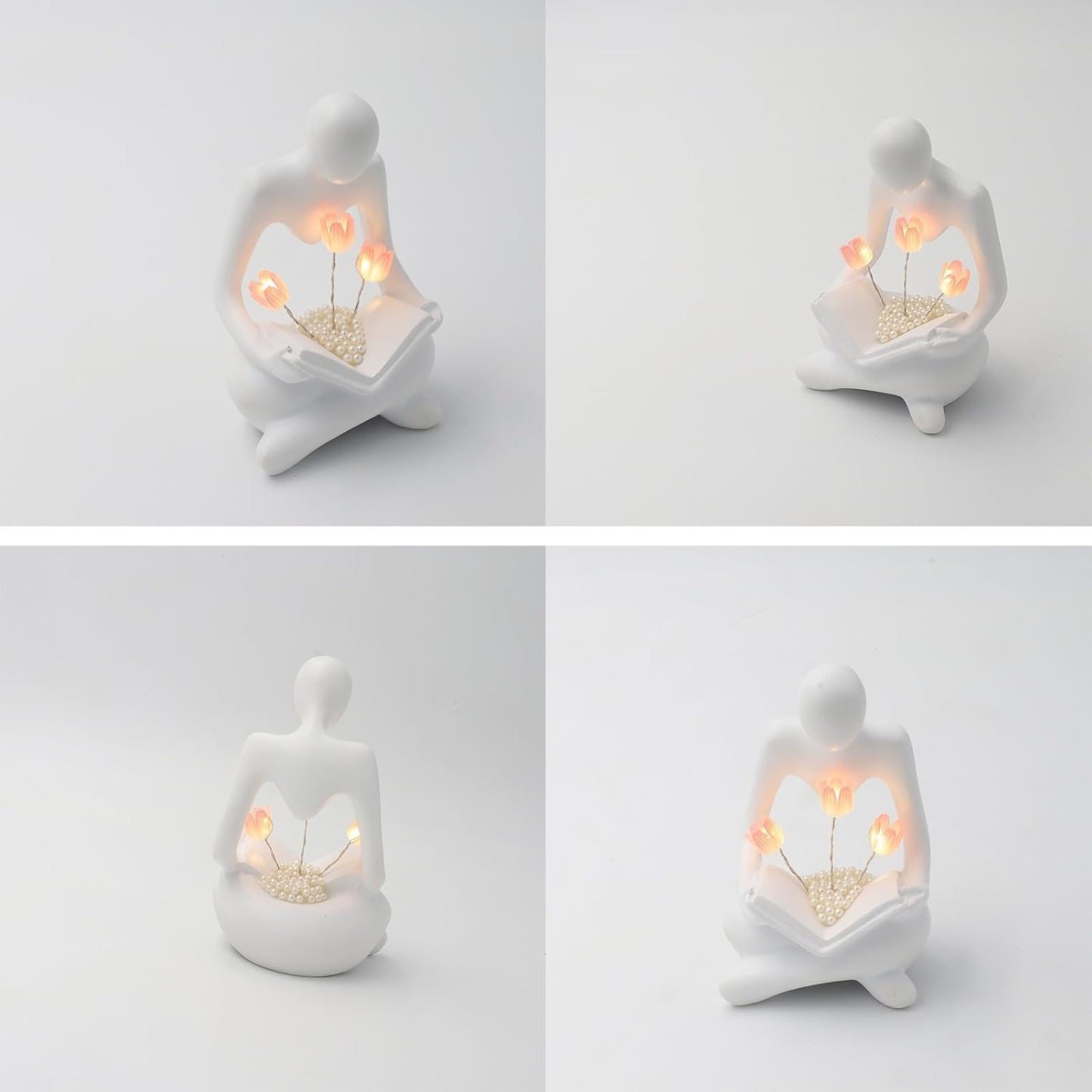 Thinker Statue Figurine Battery Powered Night Light / 01tulip