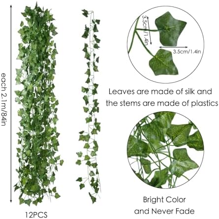 Freyalife Fake Vines for Room Decor(36Pack252Ft) Aesthetic Artificial Plant Ivy Leaves Hanging Greenery Garlands for