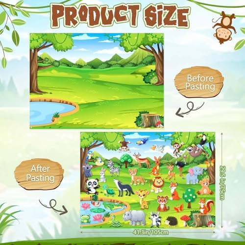 MiniInflat Animal Story Felt Board Jungle Animal Felt Board, 42, Safari