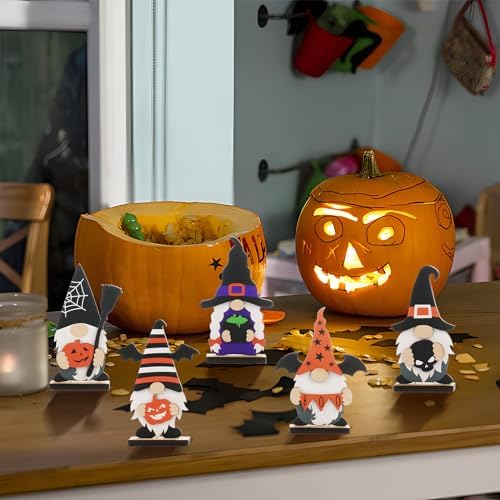 SY Super Bang 5PCS Halloween Gnome Decorations for Indoor Home Table Decor