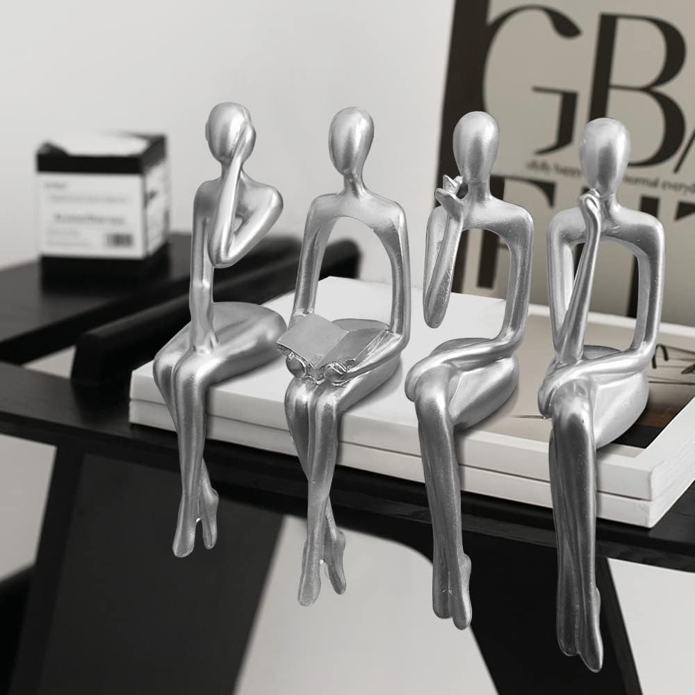Statues / Accent Decor Thinker Statuem / Silver
