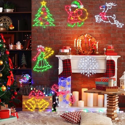TRWYMZ Christmas Decorations - 16" Christmas Window Silhouette Lights
