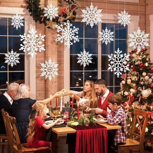 kockuu Large Christmas Hanging Snowflakes Decorations Outdoor for Tree
