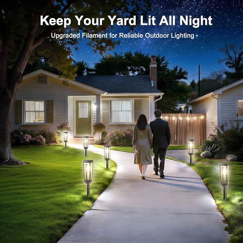 JEJOT Solar Pathway Lights Outdoor Waterproof, 12 Pack Solar Walkway Lights