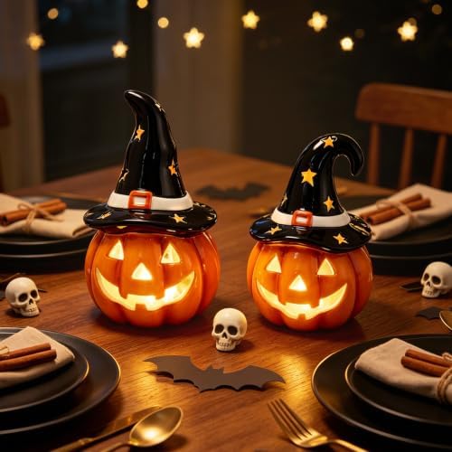WDS WONDROUS Halloween Pumpkin Lights Decorations for Fall Home Table Decor