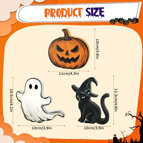 3Pcs Halloween Table Decorations Indoor, Farmhouse Cute Ghost Decorations