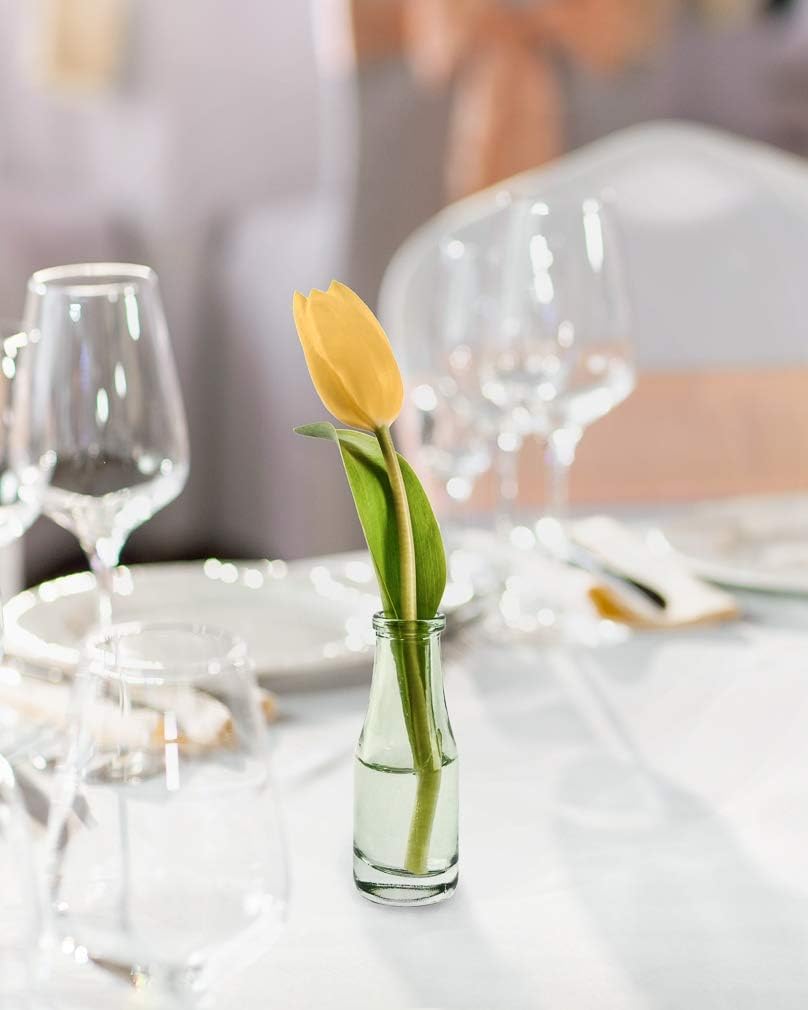 Mini Glass Bud Vase / Green / Set of 6