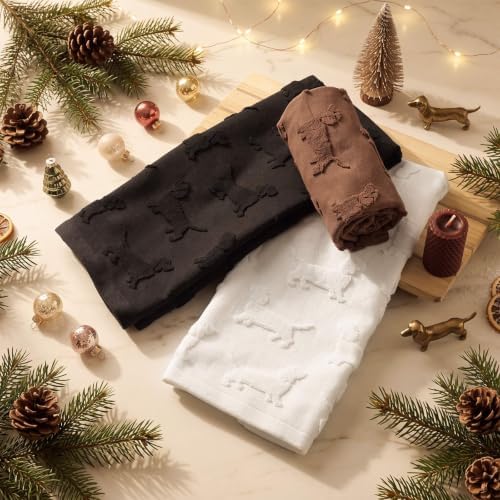 Remagr 3 Pcs Dachshund Hand Towels Set for Bathroom 29.5 x 13.8 Inch