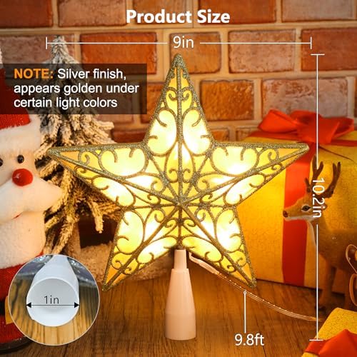 Brizled 9" Christmas Star Tree Topper Smart APP Control with 11 Lights