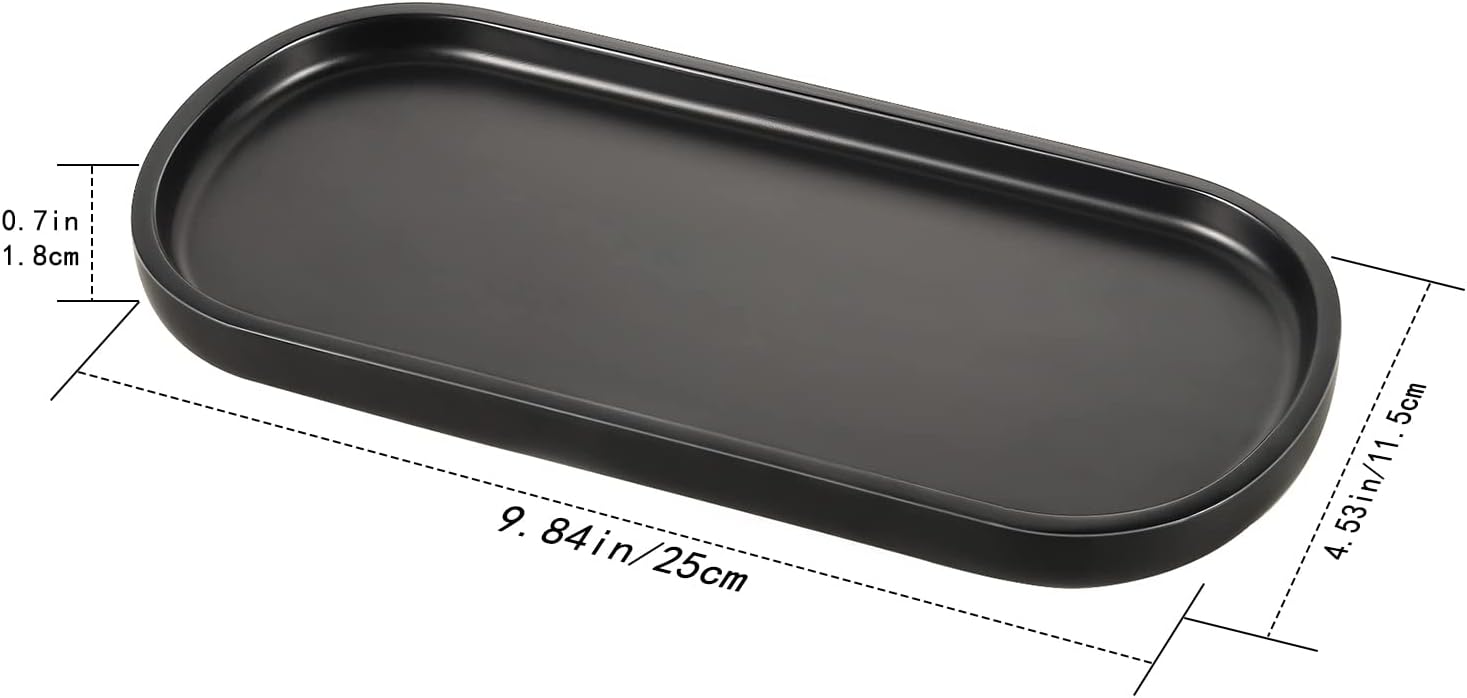 Tray / Black Vanity Tray / 9.8 x 4.5 x 0.7 / Matte Black