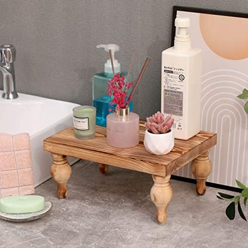Wood Pedestal Stand Table for Farmhouse Decor / 12 x 9 x 5.5