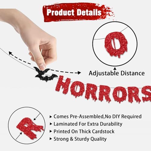 There's Some Horrors in This House Banner, Halloween Party Decorations