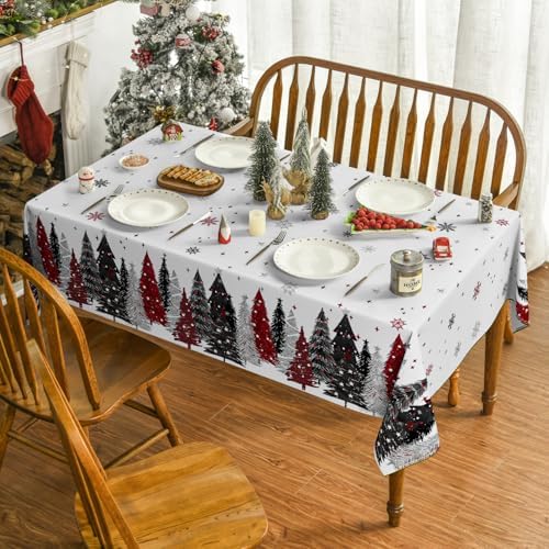 Horaldaily Christmas Tablecloth 60 x 84 Inch Rectangular Christmas Trees