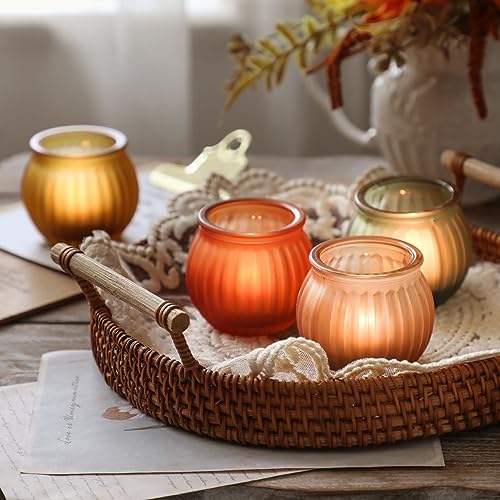 12Pcs Pumpkin Votive Candle Holders Set