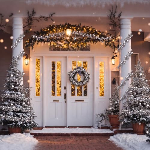 2 Pcs 9 ft Christmas Ball Ornament Garland, Silver