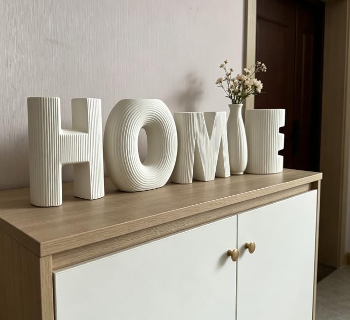 Love Sign Vases Ceramic Small Flower Vases Trendy Home Decor Entryway Decorative / Whitee / Set of 4