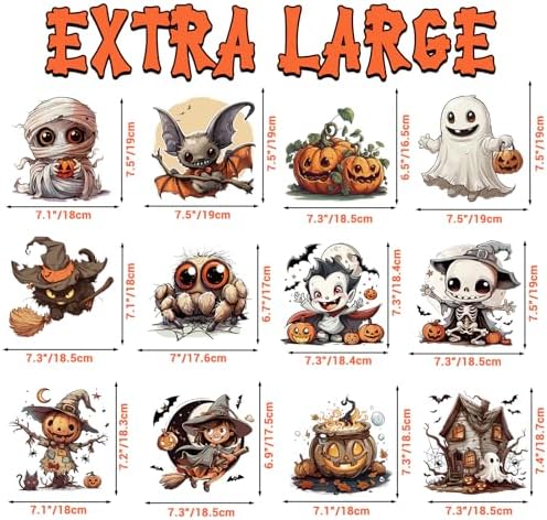 12 Sheets Big Size Window Clings Halloween Window Clings Halloween Bat Spider Vampire Witch Decorations Halloween Window Sticker Window Decals Window Stickers Home School Office Party Supplies