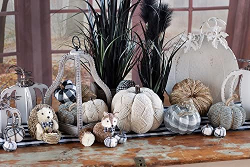 Boston International Pumpkin Décor Autumn & Fall Decorations, Large, Woven Cream