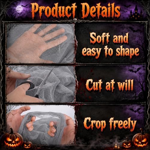 300'' x 39'' Large Halloween Scary Gauze, Spooky Cloth Party Decoration