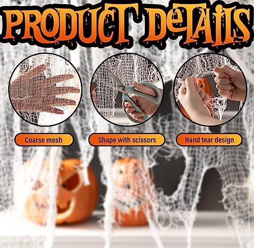 300 x 80 Inch Halloween Creepy Cloth, White Halloween Scary Spooky Cloth