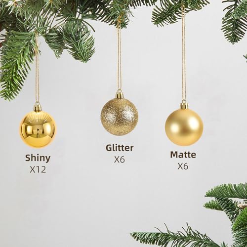 24ct Rose Red Christmas Ball - 1.18 Inch Shatterproof Christmas Tree Decoration Ornaments Hanging Ball for Xmas Tree, Holiday, Wedding, Party