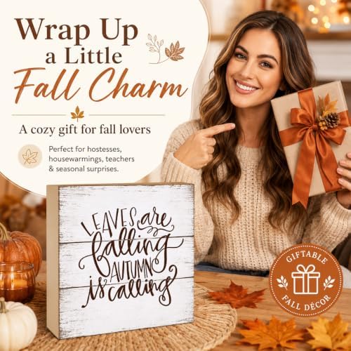 Fall Decorations for Home Autumn Quote Wood Sign Fall Wall Art 5 * 5inch