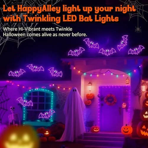 6-Pack 14" Halloween Classics Twinkling LED Bat Window Lights