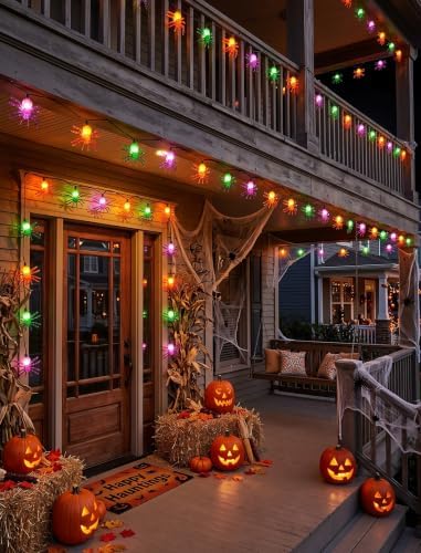 12FT Spider Halloween String Lights with 20 LED Plug in Spider Lights