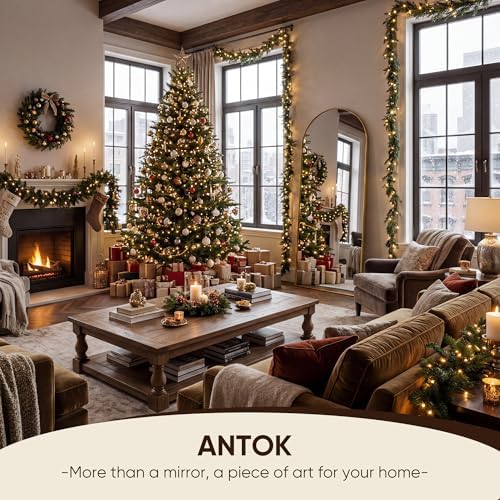 Antok 71" x26” Arched Full Length Mirror, Floor Mirror with Stand,Gold