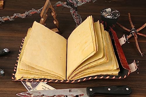 Hocus Pocus Book Of Spells, Spell Books With Real Spells, Prop Halloween Decorations Decor, Book Of Shadows Spell Book, Witchy Gifts For Women Spellbook Leather Bound Journal, Grimoire Witch 10 x 7