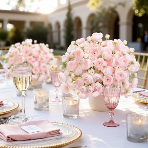 Alupssuc 30Pcs Ranunculus Artificial Flowers Faux Silk Mini Flowers Indoor