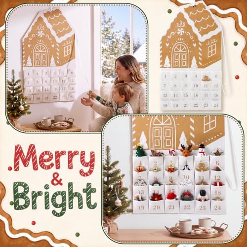 Lumina Christmas Garden Gingerbread Advent Calendar 24 Pockets Felt Decor