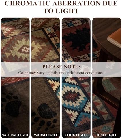 YIHOUSE 6x9 Rustic Cabin Area Rugs for Living Room Brown