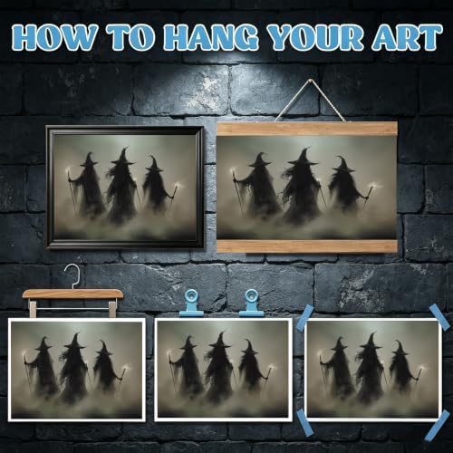 ILLBDR Halloween Three Wizards Canvas Wall Art Poster 12x16 inch