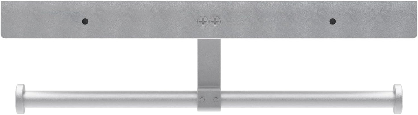 Bathroom Toilet Paper Holder with Shelf, Wall Mount, Double Roll, Silver